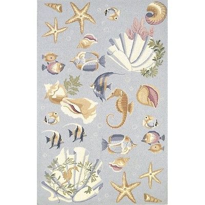 KAS Oriental Rugs Colonial Blue Nautical Novelty Rug