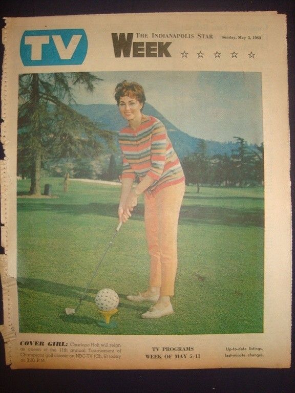 061017CQ TV CHARLENE HOLT CHAMPIONS GOLF MAY 5 1963 05 1963 NEWSPAPER