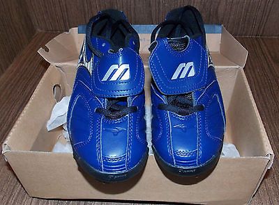 SPIKES TURF SHOES MIZUNO NEW W BOX BLUE SIZE 3.5 AGES 5 9 BASEBALL