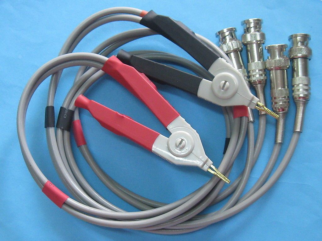 pcs Red Black Kelvin Clip for LCR Meter with 4 BNC Male Connector