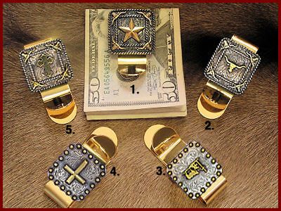 Western Cowboy Gold Concho Money Clip (Your Choice)