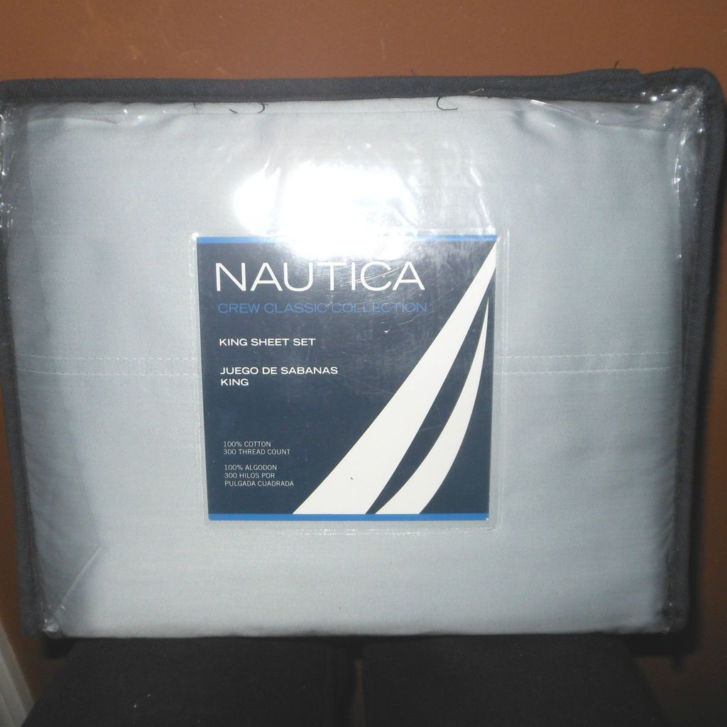 piece Nautica King Sheet Set Brand New Silver Gray