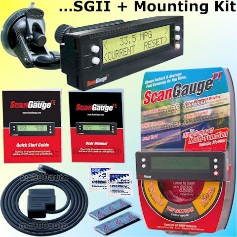 SCAN GAUGE II + WINDOW WINDSHIELD MOUNT OBD2 SCAN GAUGE