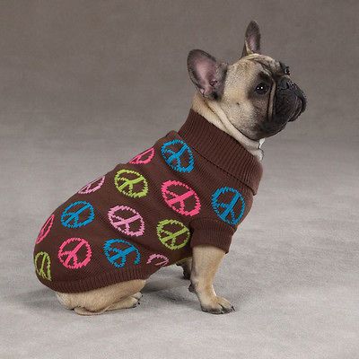 Retro PEACE Sign Dog Sweater SIZEXXSmall