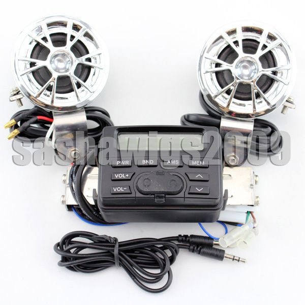 Bike Sound Audio System Handlebar FM Radio  Stereo Speakers