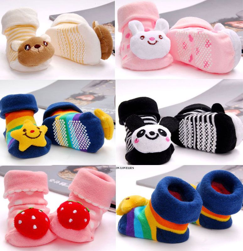 1pair Baby Socks Anti Slip Newborn Shoes 3D Animal Clothes Boots Boy