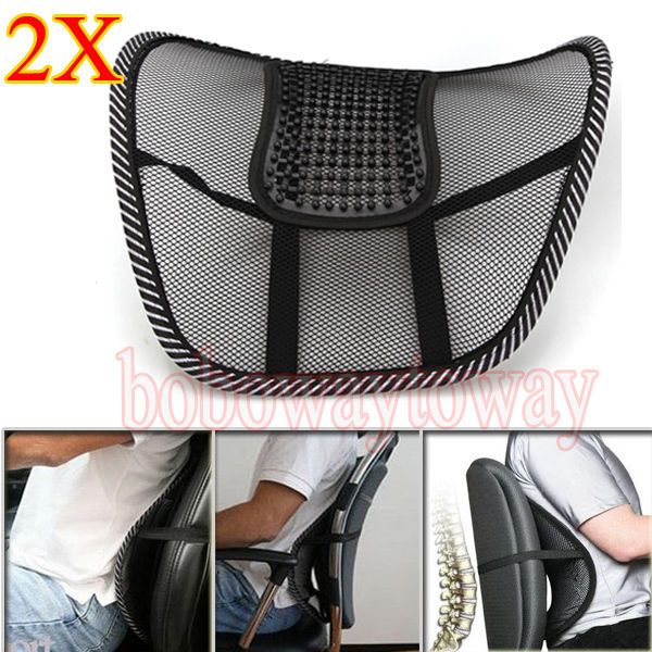 Office Chair Massage Back Lumbar Support Mesh Ventilate Cushion Pad