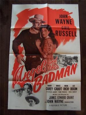 ANGEL AND THE BADMAN 1sh poster RR59   JOHN WAYNE GAIL RUSSELL