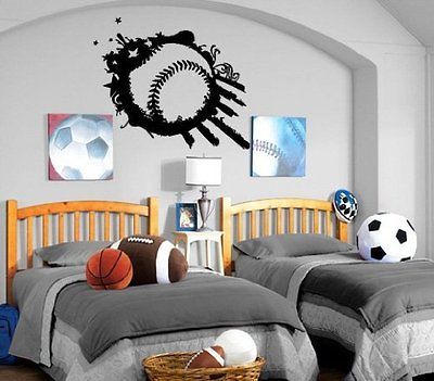 Baseball American Pass Time Wall Mural Vinyl Art Sticker M053