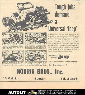 1956 Jeep CJ6 Bangor Maine Dealer Newspaper Ad