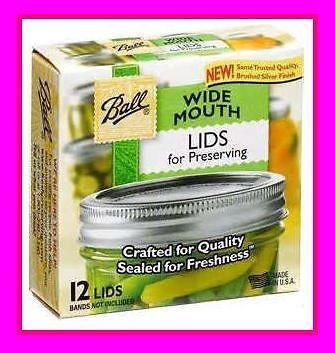 New Box of 12 BALL Wide Mouth Dome Lids For Mason Jars Canning