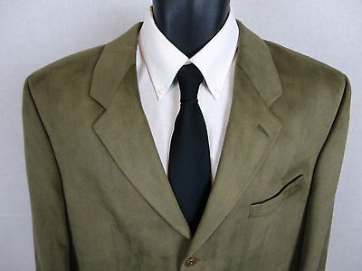 43R Bandini 3btn polyester micro fiber OLIVE sport coat UNIQUE FABRIC