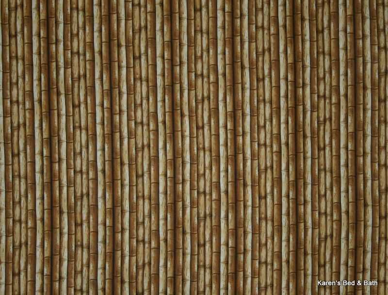 Bamboo All Over Cane Poles Safari Jungle Theme Gold Brown Curtain