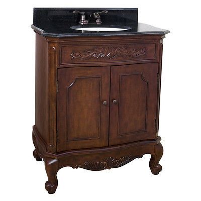 30  Fancy Bathroom Vanity Cabinet Dark Chestnut Painted With Black