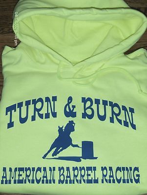 BARREL RACINGTURN & BURN HOODIE GREEN/ROYAL BLUE LARGE