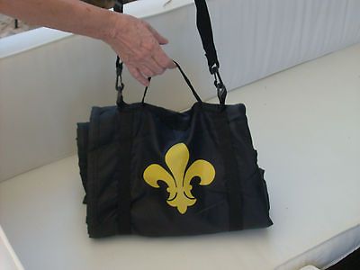 Durable Waterproof Stadium Blankets Bla/Gold Saints Fleur De Lis