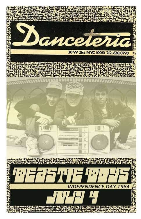 BEASTIE BOYS REPLICA *DANCETERIA* 1984 CONCERT POSTER