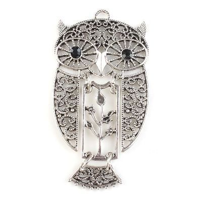 3x 142999 New Wholesale Vintage Silver Hollow Owl&Hanging Tree Alloy