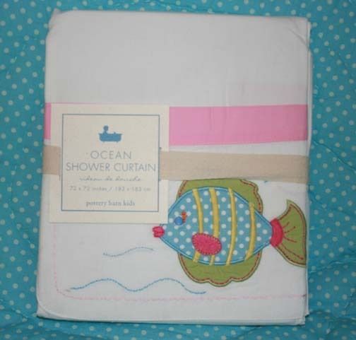 New Pottery Barn Kids Ocean Shower Curtain star fish pink