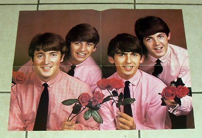 RARE ORIGINAL COLOR POSTER *BEATLES, 16X21, MCCARTNEY RINGO LENNON