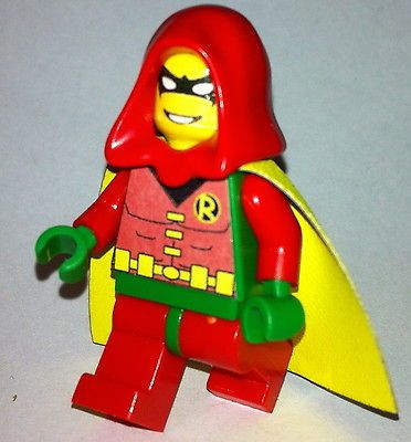 Custom Lego Batman ROBIN new hair red robin yellow cape fig all RED