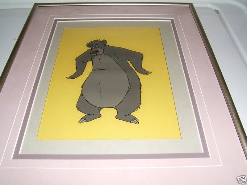 AWESOME 1967 DISNEY GOLD ART CORNER PRD CEL JUNGLE BOOK