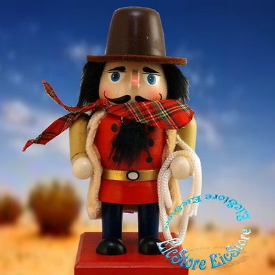 Nutcracker Wooden Xmas Decoration Thanksgiving Day Figure West Cowboy