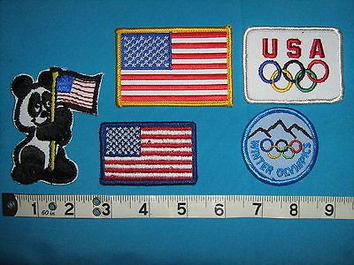 USA BEAR FLAG AMERICA OLYMPICS LAKE PLACID mascot PATCH BADGE CREST