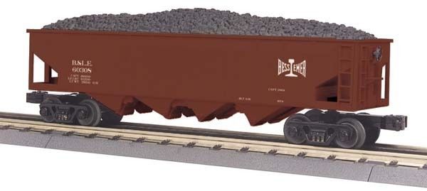 30 75341 MTH Train 4 Bay Hopper Car   Bessemer & Lake Erie O Scale