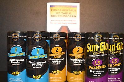 TABLE SHUFFLEBOARD POWDER FAST WAX SAMPLER 6 PACK   WITH 2 BONUSES