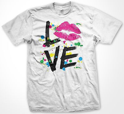 Love Bright Primary Color Splotches And Lip Prints For O Cutie Mens T