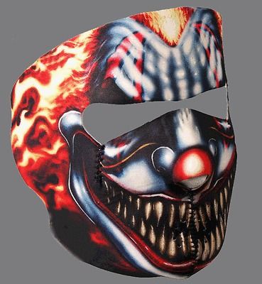 NEOPRENE CLOWN SKULL MASK BIKER MASK FACE MASK