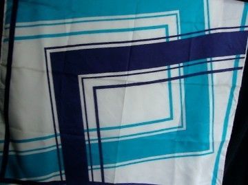 VINTAGE Acetate 23 SQ POCKET SQUARE Scarf Turquoise white purple/navy