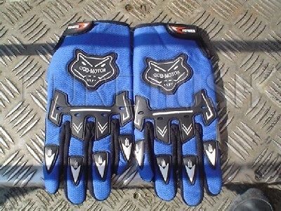 Large Blue MX Gloves pit dirt bike scrambler clothing