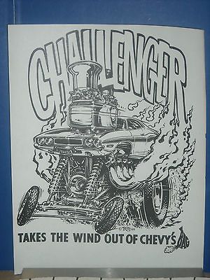 VINTAGE ORIGINAL 1960S 8X11 ED BIG DADDY ROTH MINI POSTER CHALLENGER