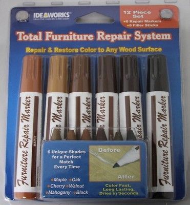 Furniture Repair Markers 12pc Set 6 Markers 6 Filler Sticks