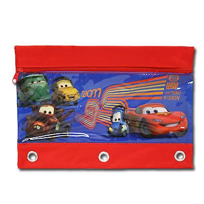 Pixar Cars Team WGP zippered case Pencil Pouch for 3 Ring Binder