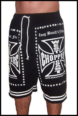 West Coast Choppers Biker New Black T Shirt Shorts