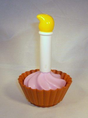 Lego Duplo   Cupcake Dessert w/ Birthday Candle   Pink Swirl Icing