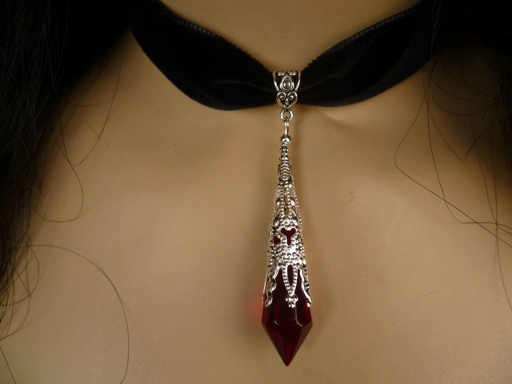 black velvet choker/ necklace or earrings in red, black, blue & purple