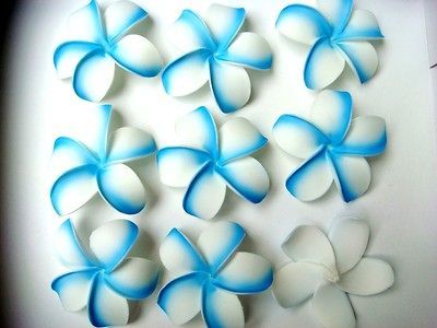 Blue whi Plumeria Frangipani Orchid FOAM floating artificial flowers