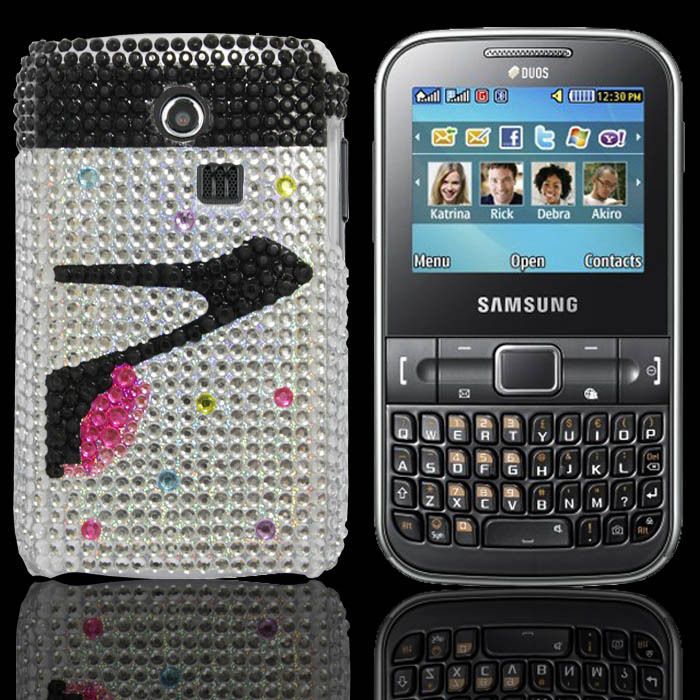 Bling Heels Hard Case Cover For Samsung Ch@t 335 S3350