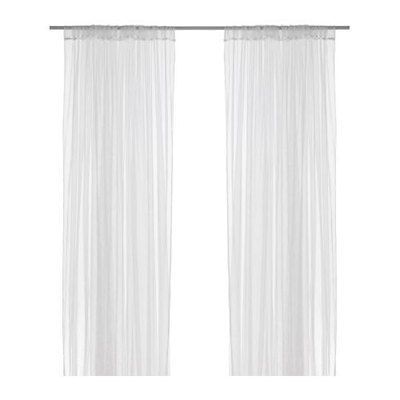 New IKEA 2Pcs White Sheer Window Curtains drape panels treatment each