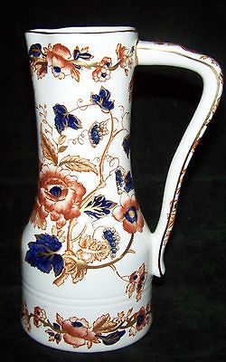 Enoch Tunstall Old Castle Pat Blue Orange Imari 7 1/2 Pitcher Tankard