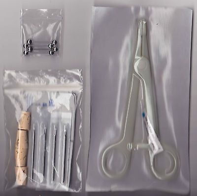 KIT Kit for 4 Piercings w/ Forceps Buyer Choice of Jewelry USSELLR