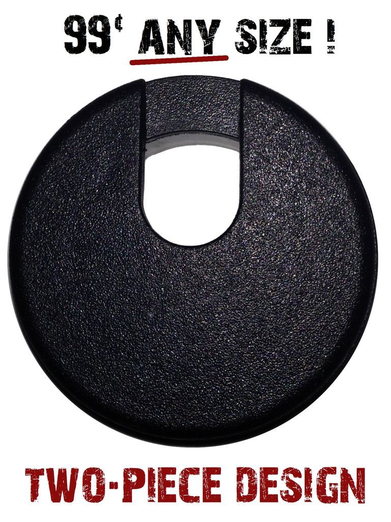 Black Plastic Grommets Computer Office Desk Table Counter Top Cord