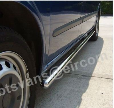 VOLKSWAGEN VW T5 SIDE BARS STEPS TUBES RUNNING BOARDS S/S + STEP PADS