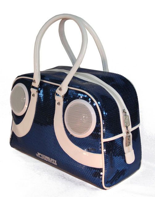 FYDELITY   ROCK STEADY STUDIO 54 BLUE & WHITE GYM BOOMBOX BAG / ROLLER