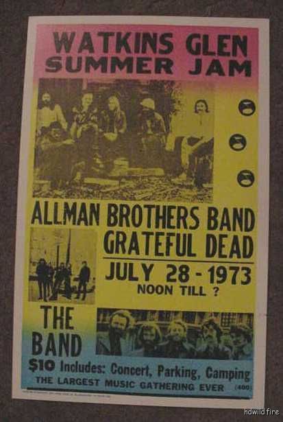 THE ALLMAN BROTHERS BAND GRATEFUL DEAD 70s POSTER art 1973 Gregg on ...