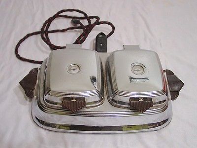 BERSTED FOSTORIA Model 255 Antique Electric Waffle Iron late 30s